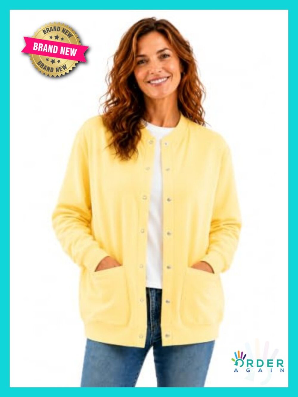 Womens Fleece Snap Front Cardigan Soft Lightweight Sweatshirt Baseball Jacket